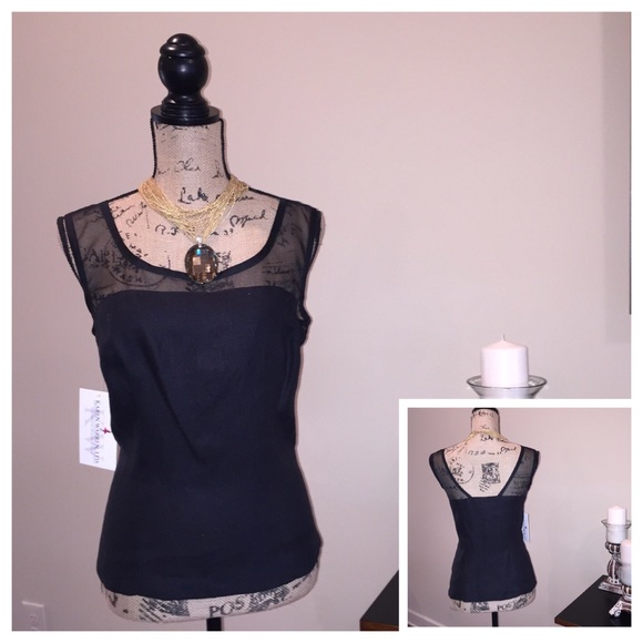 Karen Warren Tops - KAREN WARREN Dress Black Linen Tank Top NWT